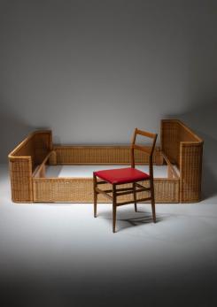 Compasso - Double Bed Wicker Frame by Adalberto Dal Lago for Germa Compasso - Double Bed Wicker Frame by Adalberto Dal Lago for Germa