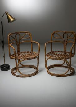 Compasso - Pair of Italian 60s Wicker Armchairs Compasso - Pair of Italian 60s Wicker Armchairs
