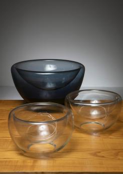 Compasso - Set of Three 70s Vistosi Glass Bowls