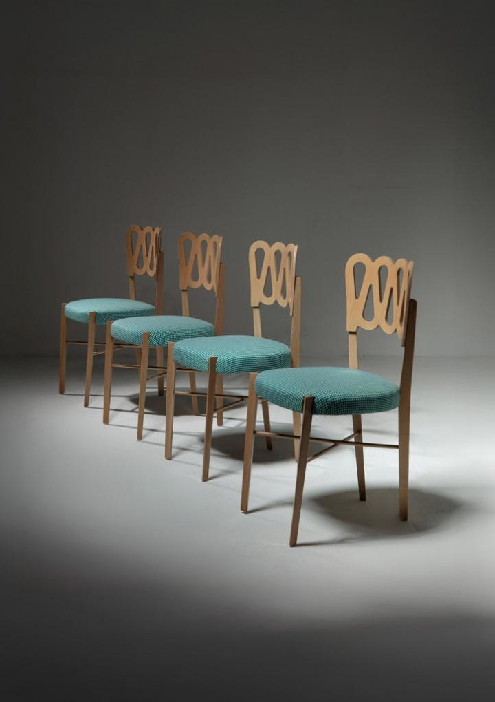 Compasso - Set of Four Model 969 Chairs by Gio Ponti for Montina