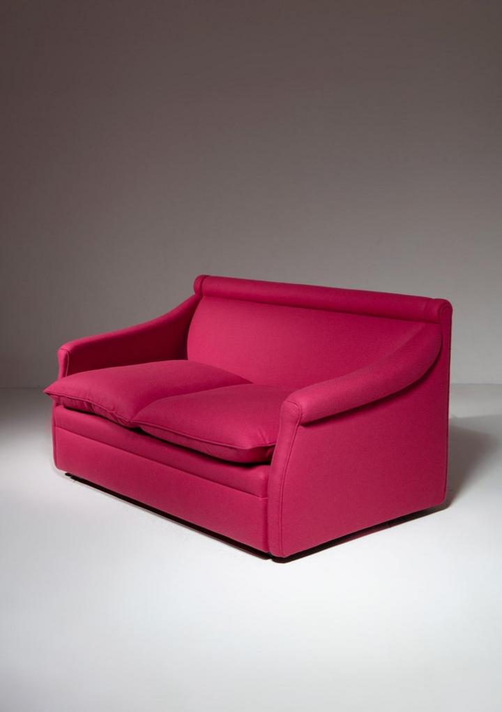 Compasso - "San Siro" Cloth Settee by Luigi Caccia Dominioni for Azucena