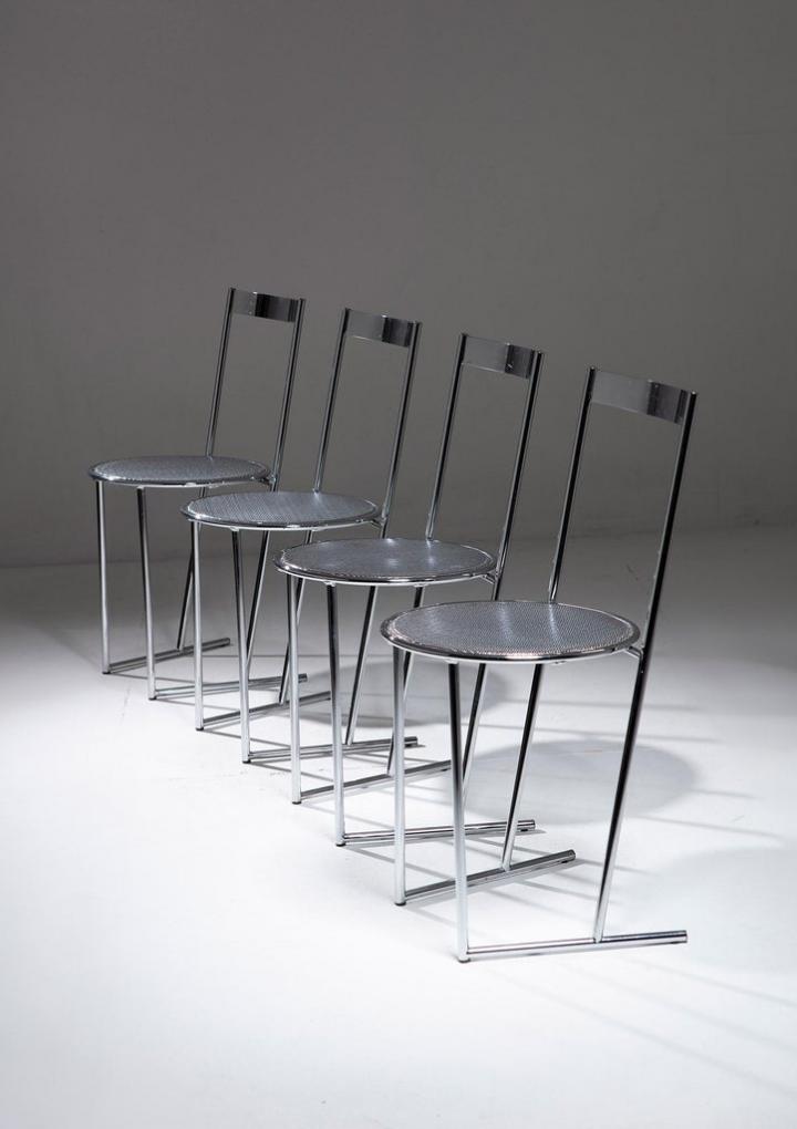 Compasso - Set of Four "Musme' " Chairs by Emilio Nanni for Fly Line